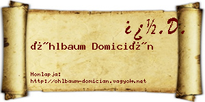 Öhlbaum Domicián névjegykártya